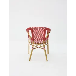 Sillón hosteleria estilo PARISINO , color rojo y blanco