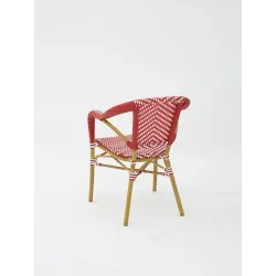 Sillón hosteleria estilo PARISINO , color rojo y blanco