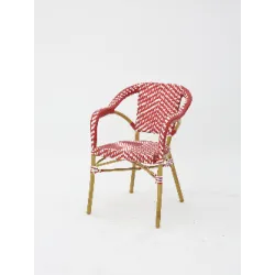 Sillón hosteleria estilo PARISINO , color rojo y blanco