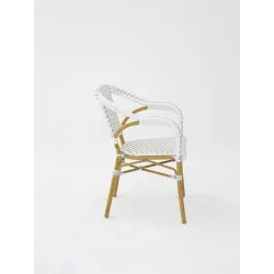 Sillón hosteleria estilo PARISINO , color blanco y gris