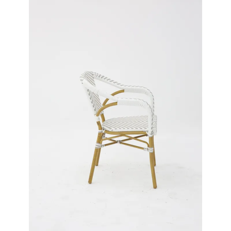 Sillón hosteleria estilo PARISINO , color blanco y gris