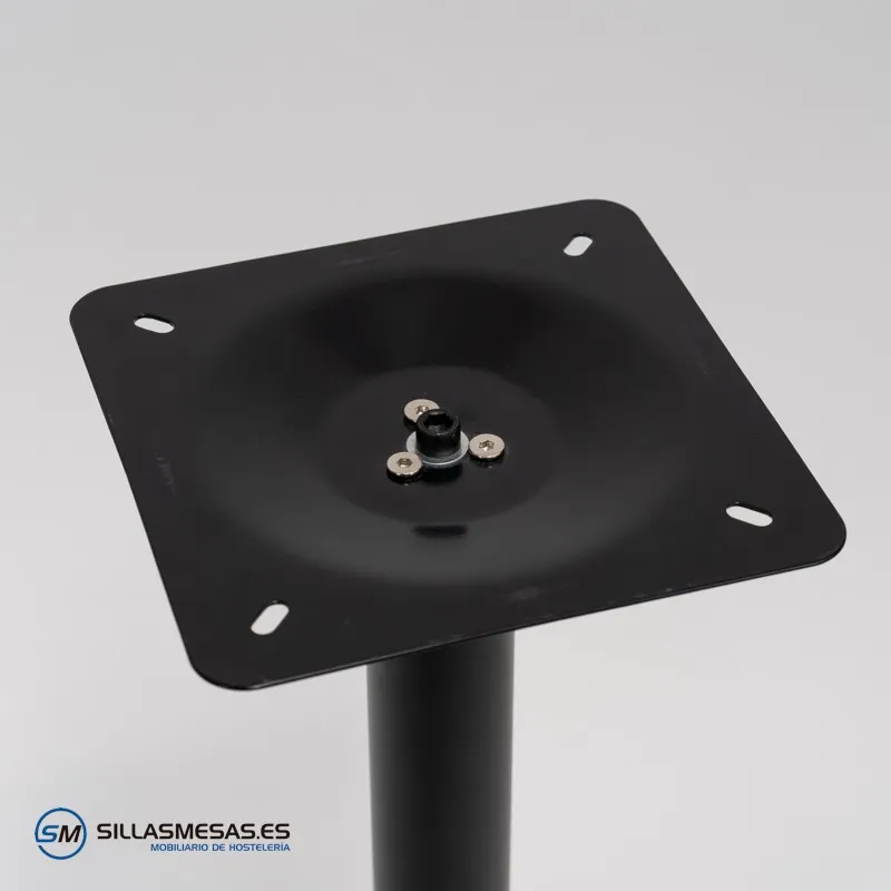 Mesa cuadrada exterior F y pie negro: diseño elegante