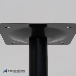 Mesa cuadrada exterior F y pie negro: diseño elegante