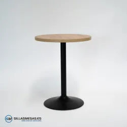 Mesa interior F Redonda pie negro: diseño sofisticado