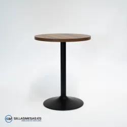 Mesa interior F Redonda pie negro: diseño sofisticado
