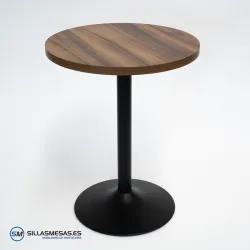 Mesa interior F Redonda pie negro: diseño sofisticado