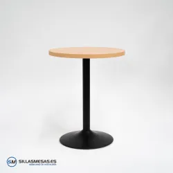 Mesa interior F Redonda pie negro: diseño sofisticado