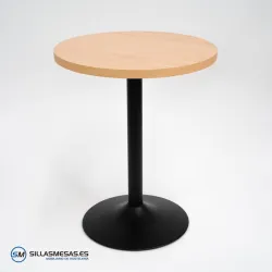 Mesa interior F Redonda pie negro: diseño sofisticado