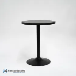 Mesa interior F Redonda pie negro: diseño sofisticado