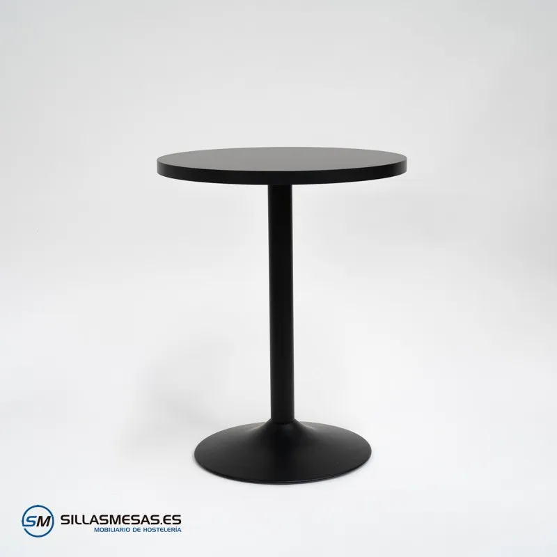 Mesa interior F Redonda pie negro: diseño sofisticado