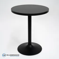 Mesa interior F Redonda pie negro: diseño sofisticado