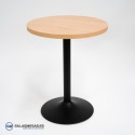 Silla de hostelería TOLIX negro mate con asiento de madera