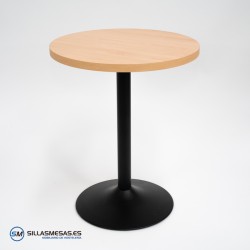 Silla de hostelería TOLIX negro mate con asiento de madera