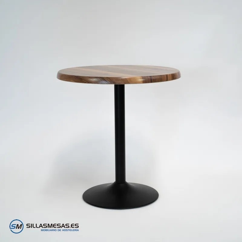 Mesa F REDONDA EXTERIOR pie negro