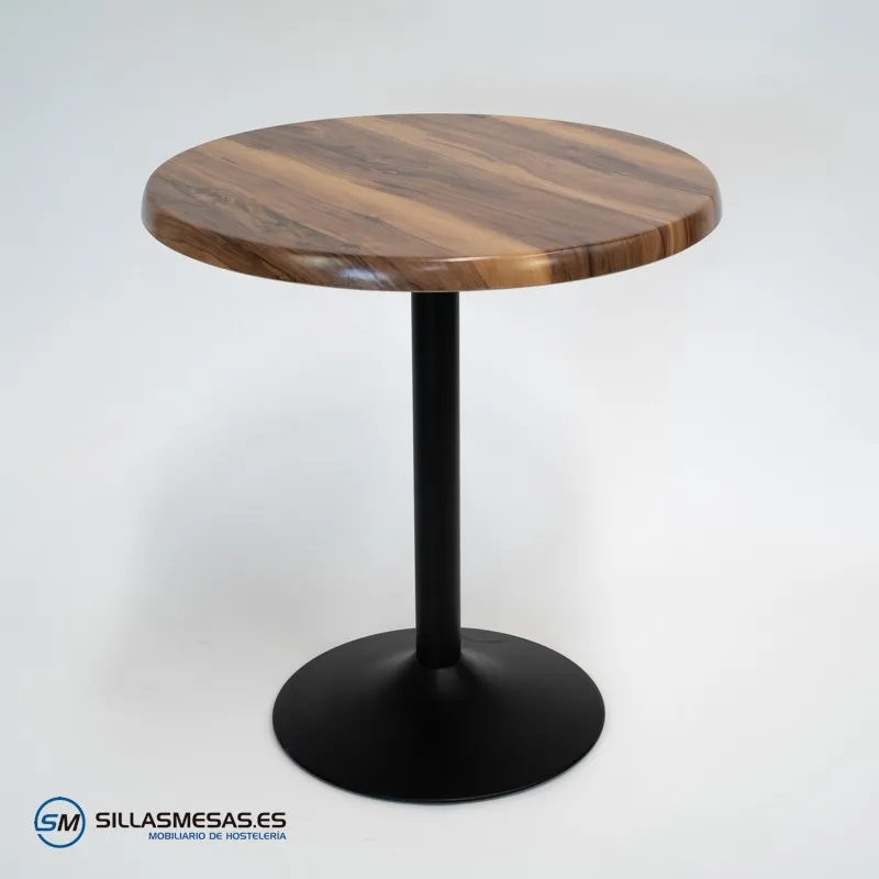 Mesa F REDONDA EXTERIOR pie negro