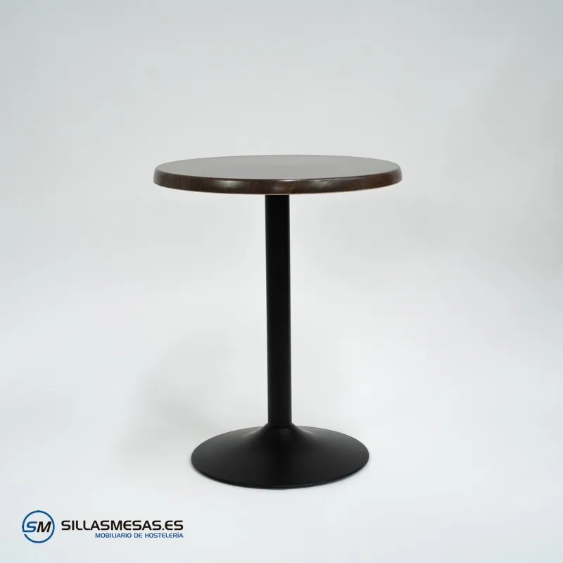 Mesa F REDONDA EXTERIOR pie negro