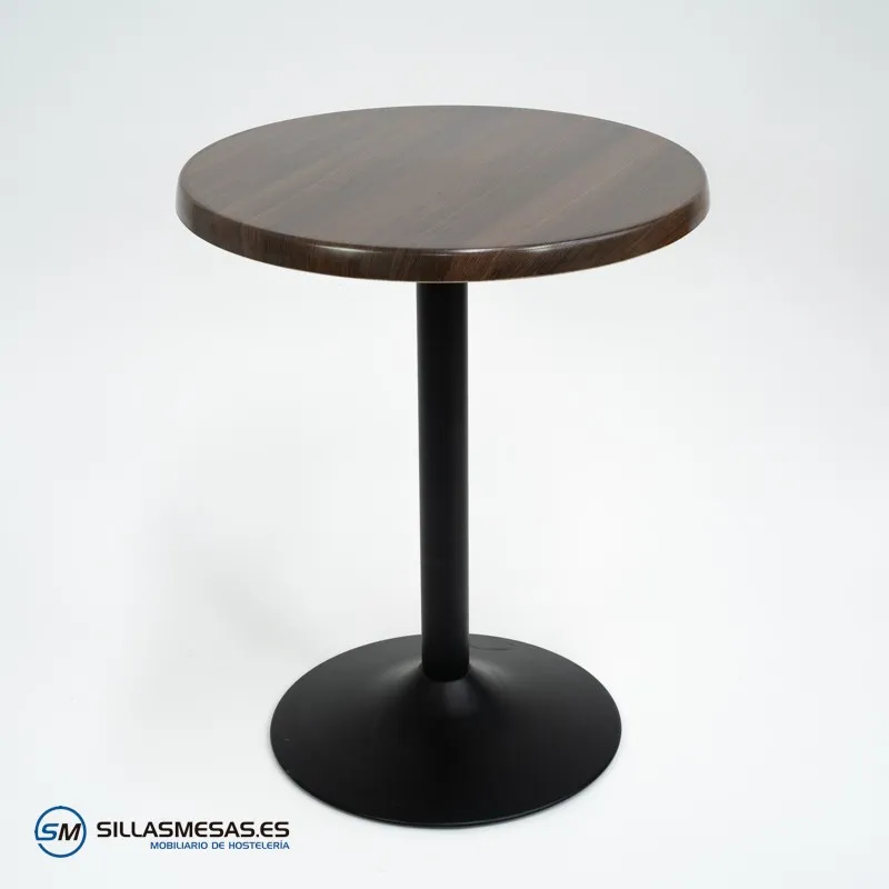 Mesa F REDONDA EXTERIOR pie negro