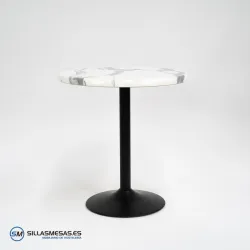 Mesa F REDONDA EXTERIOR pie negro