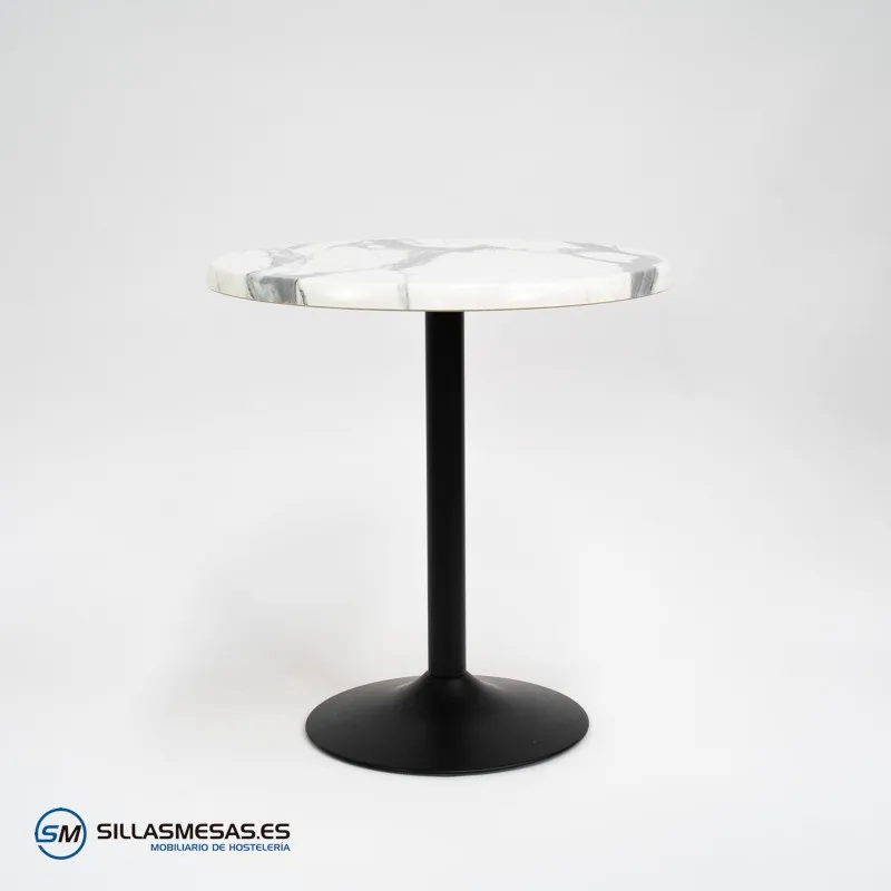 Mesa F REDONDA EXTERIOR pie negro
