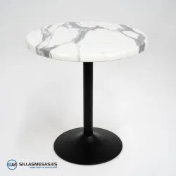 Mesa F REDONDA EXTERIOR pie negro