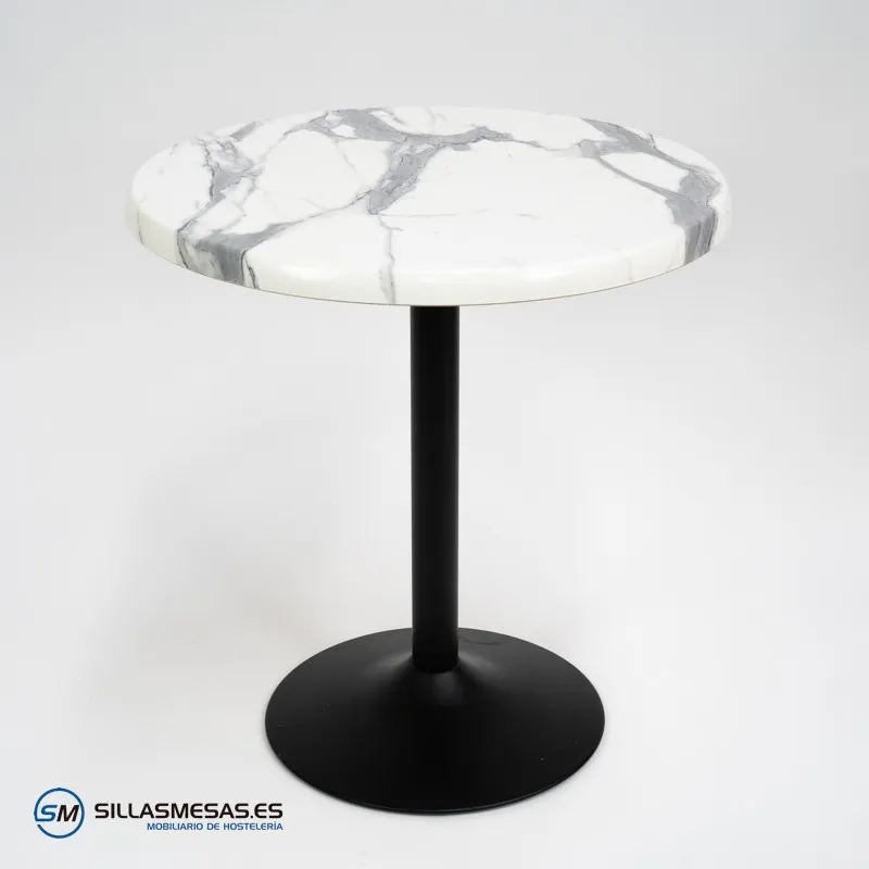 Mesa F REDONDA EXTERIOR pie negro
