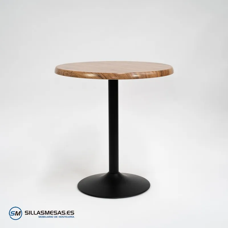 Mesa F REDONDA EXTERIOR pie negro