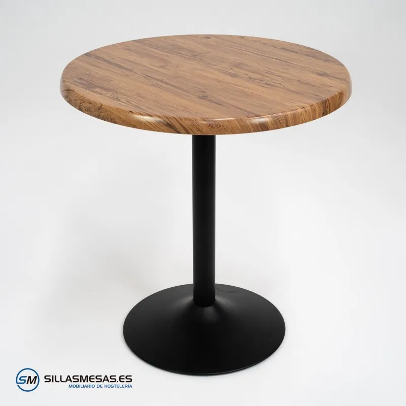Mesa F REDONDA EXTERIOR pie negro