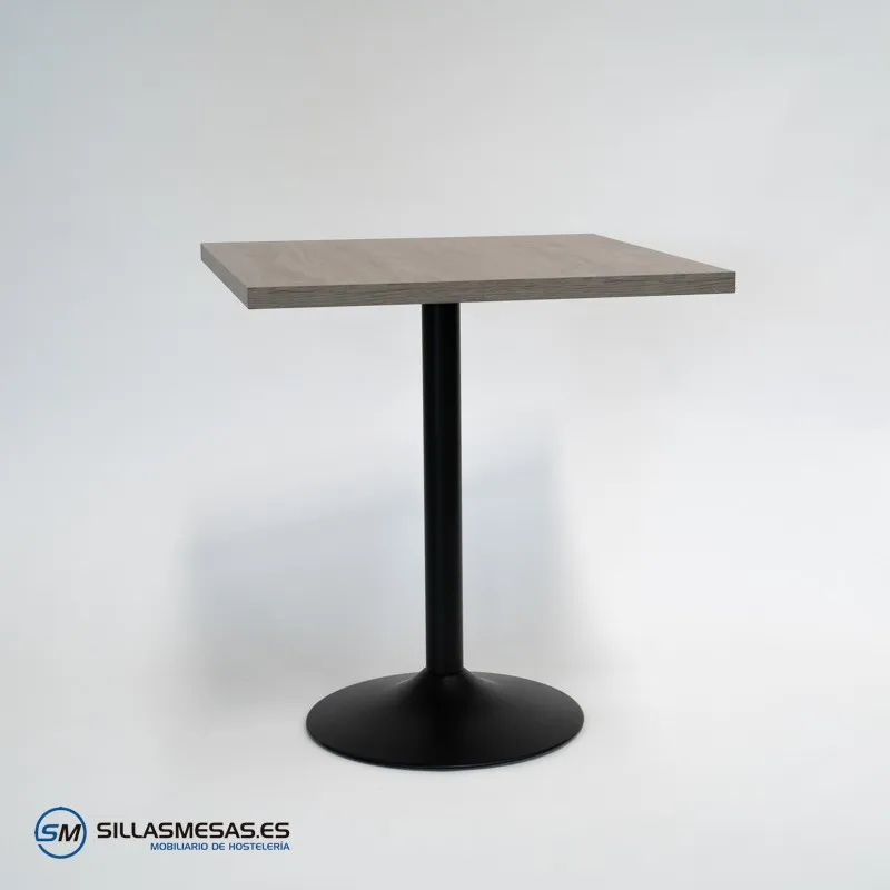 Mesa interior F Cuadrada pie negro: diseño moderno