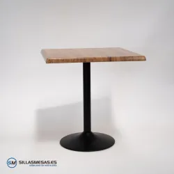 Mesa cuadrada exterior F y pie negro: diseño elegante