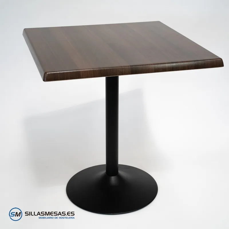 Mesa cuadrada exterior F y pie negro: diseño elegante