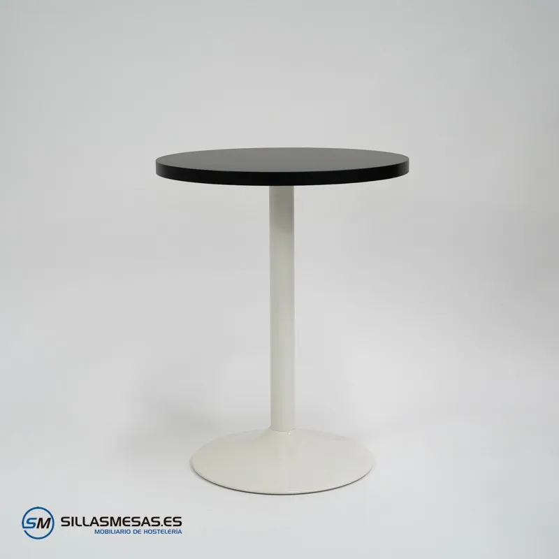 Mesa F REDONDA INTERIOR pie blanco