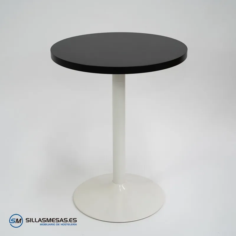 Mesa F REDONDA INTERIOR pie blanco