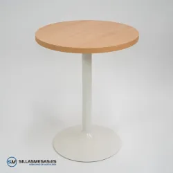 Mesa F REDONDA INTERIOR pie blanco