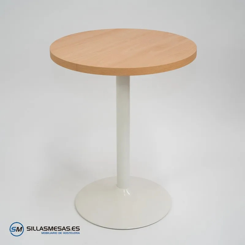 Mesa F REDONDA INTERIOR pie blanco