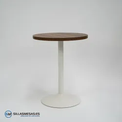 Mesa F REDONDA INTERIOR pie blanco