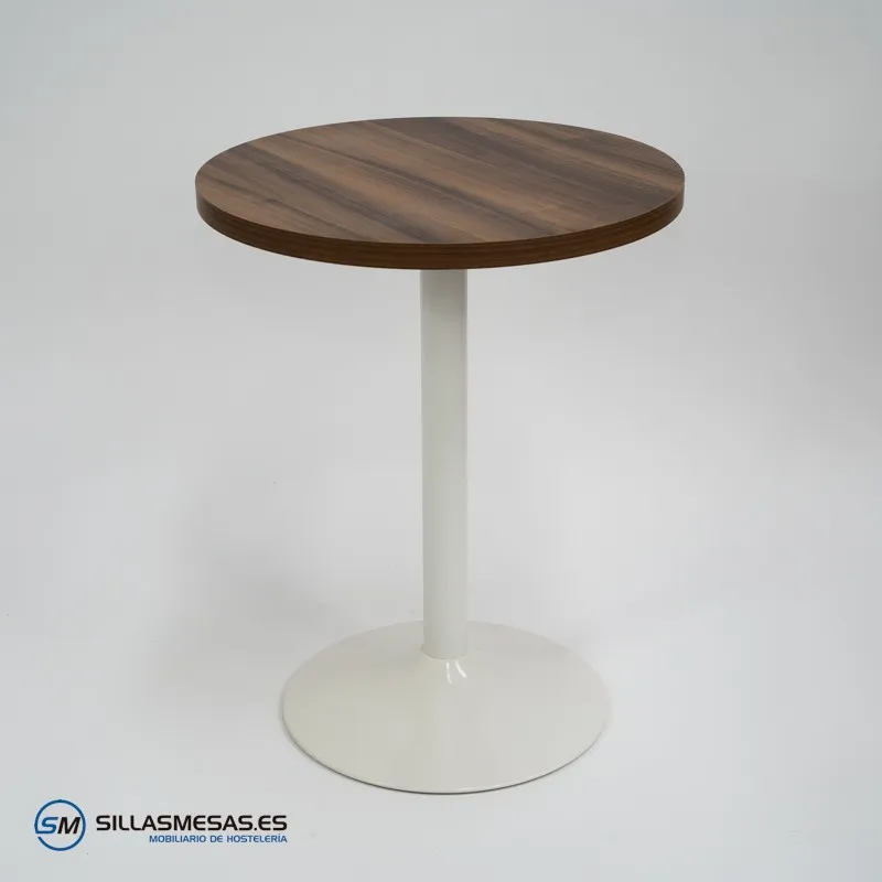 Mesa F REDONDA INTERIOR pie blanco