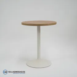 Mesa F REDONDA INTERIOR pie blanco