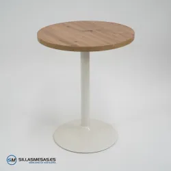 Mesa F REDONDA INTERIOR pie blanco