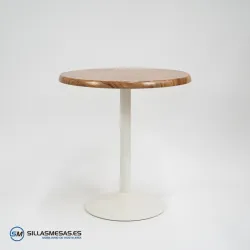 Mesa F REDONDA EXTERIOR pie blanco