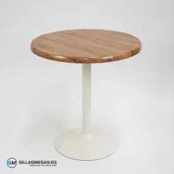 Mesa F REDONDA EXTERIOR pie blanco