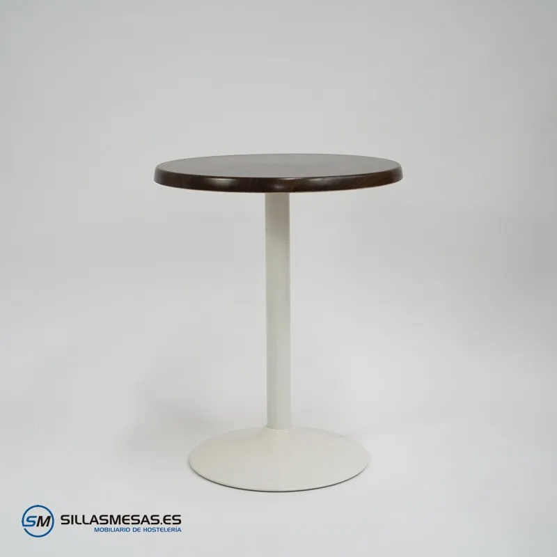 Mesa F REDONDA EXTERIOR pie blanco