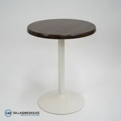 Mesa F REDONDA EXTERIOR pie blanco