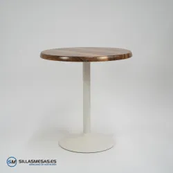Mesa F REDONDA EXTERIOR pie blanco