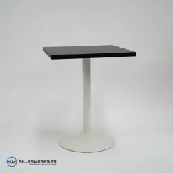Mesa interior F Cuadrada pie blanco: moderna y resistente