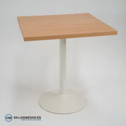 Mesa interior F Cuadrada pie blanco: moderna y resistente