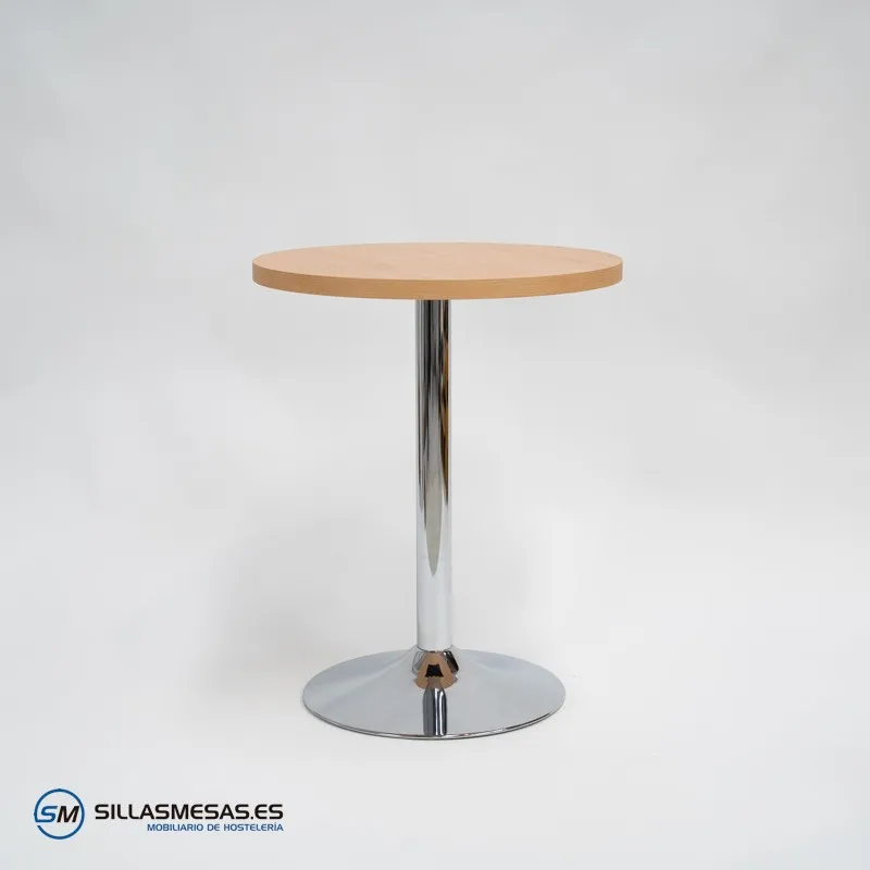 Mesa F REDONDA INTERIOR pie cromado