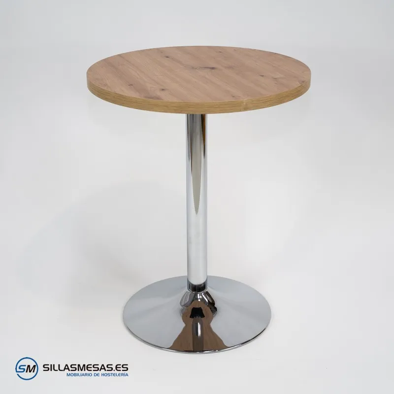 Mesa F REDONDA INTERIOR pie cromado