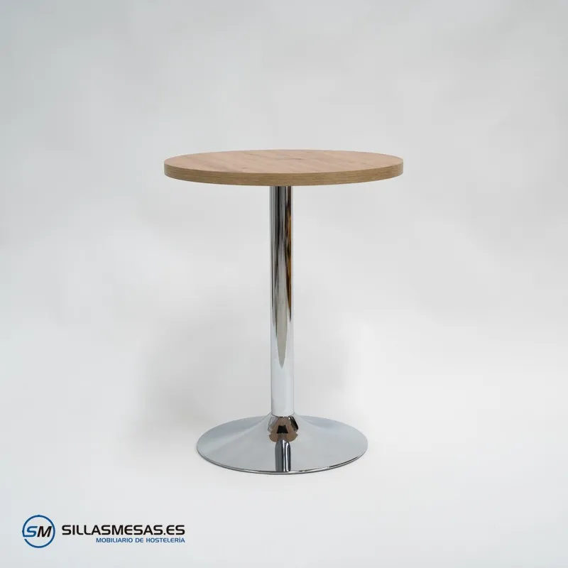 Mesa F REDONDA INTERIOR pie cromado