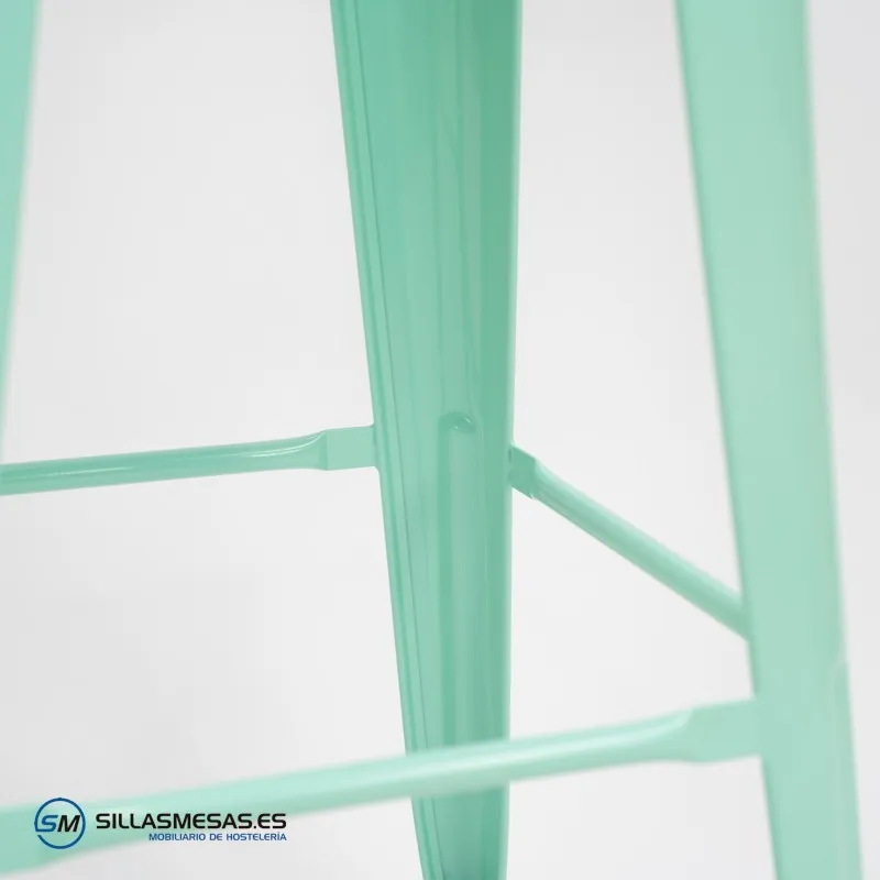 Taburete TOLIX VERDE ASIENTO MADERA