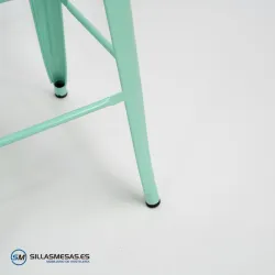 Taburete TOLIX VERDE ASIENTO MADERA